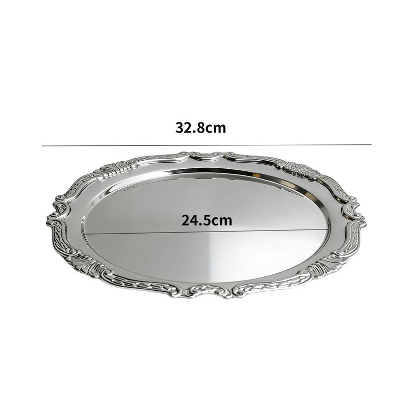

304 Stainless Steel Cake Tray Silver Storage Tray Fruit, Snack and Dessert Serving Plate Jewelry Storage Trays Home Decoration