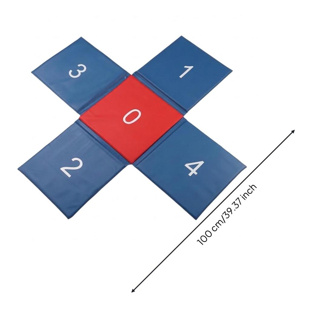 Cross-Shaped Jumping Mat Portable Foam with Vinyl Cover Easy to Clean