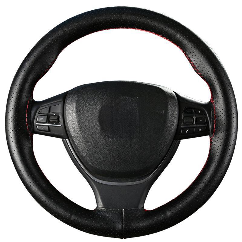 Genuine Cowhide Leather Steering Wheel Cover, Universal Hand-Sewn Design, All-Season Use, New Style