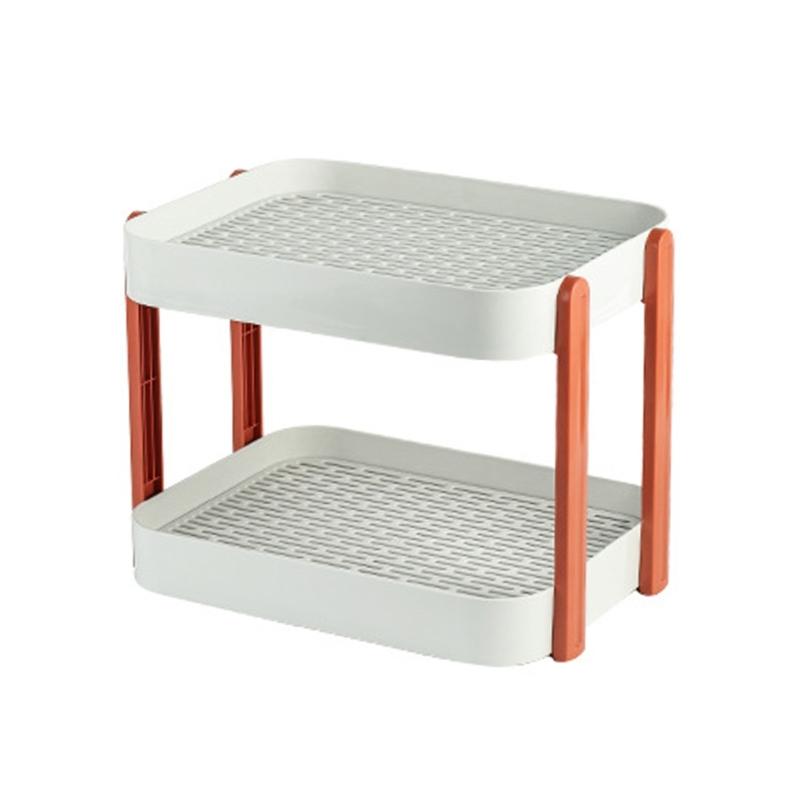 Кухонный органайзер Поднос для хранения чашек Двухслойная сушилка для посуды Фрукты Овощи Сливные полки Сушилка для посуды Тарелка красный 8980₽