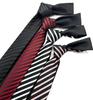 [HANG OVER] [Made in Japan] Reversible Stripe x Solid Color Necktie, 5cm Wide, for Dance Costumes, Outfits, Square Tie (BlackWhite)