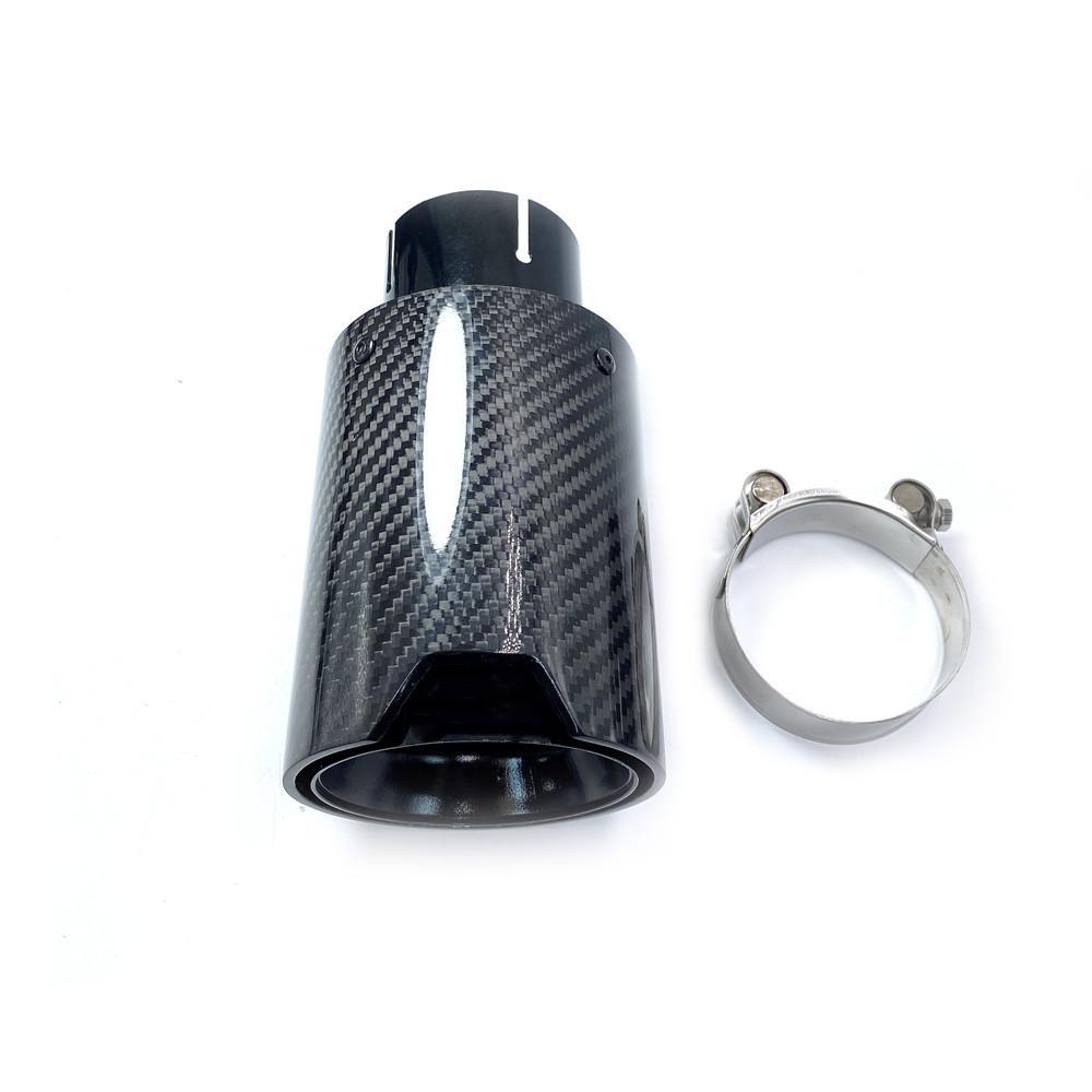 1 Piece M Performance Carbon Fiber Glossy Black Rear Tail Exhaust Pipe Muffler Tip For BMW M Series Universal Muffler Tips