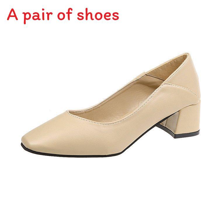 High Heel Shoes For Women With Square Toe And Chunky Heel For Office Wear