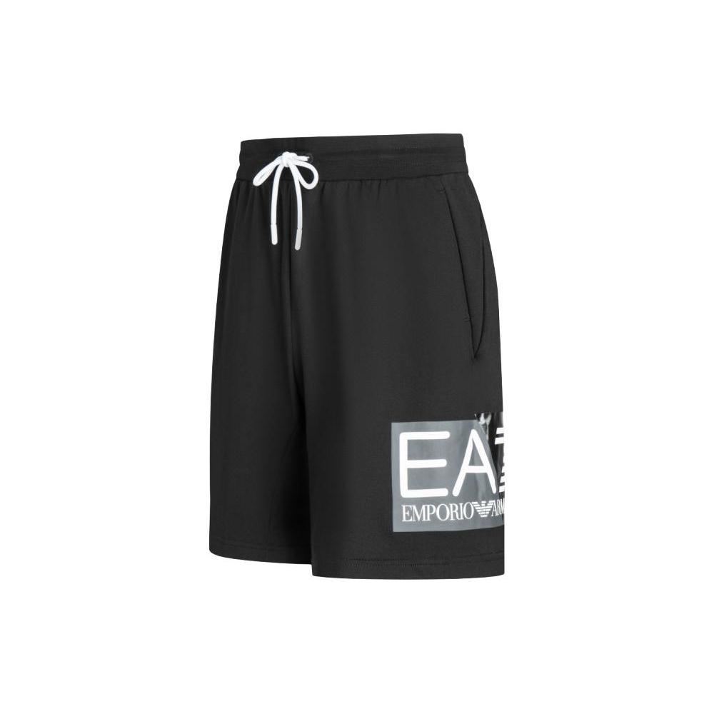 Emporio Armani EA7 SS24 Logo Letter Print Drawstring Casual Shorts Men Shorts Black 3DPS63-PJ05Z-1200