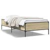 VidaXL Bed Frames Sonoma Oak 90x200 Cm Engineered Wood and Metal, Bed, Guest Bed, Single Bed, Bedroom Furniture At 844967