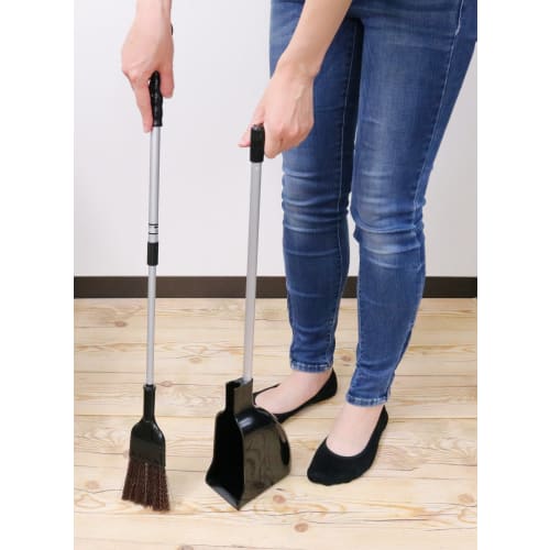 Yamato Chemical Broom and Dustpan Set, Hacky Black