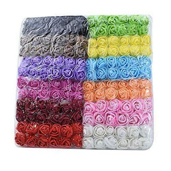 2.5cm High Simulation PE Foam Rose Flower for DIY Wedding Garland and Candy Box, 144pcs