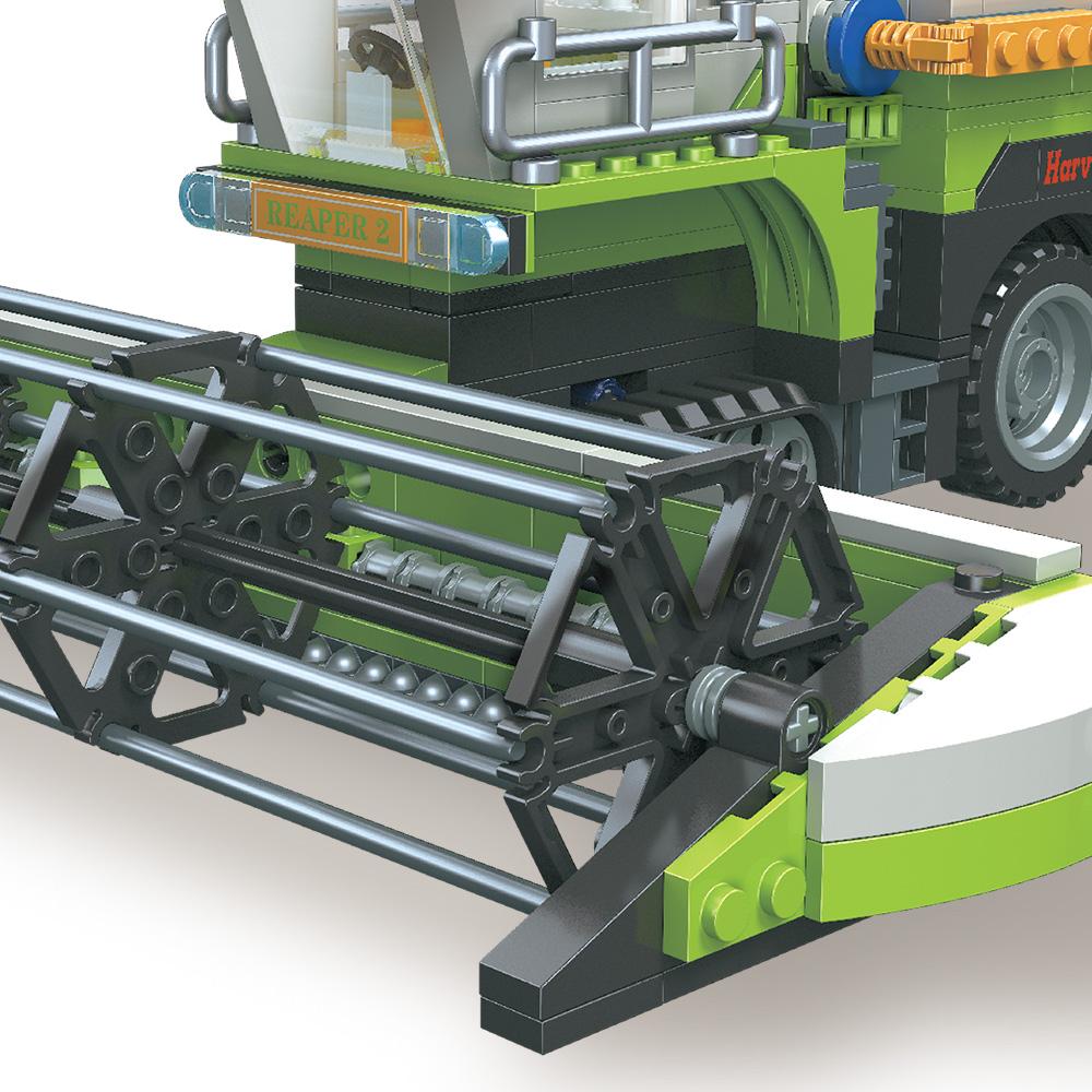 Non-Toxic Wheat Harvester Building Block Set 542 Pcs Farm Truck Construction Vehicles Set Similar Lego Tractor Toy Kit For Kids Gifts