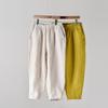 Autumn 2025 Women's Cotton-Linen Slimming Harem Pants - Versatile, Lightweight, Seven-Point Carrot Style
