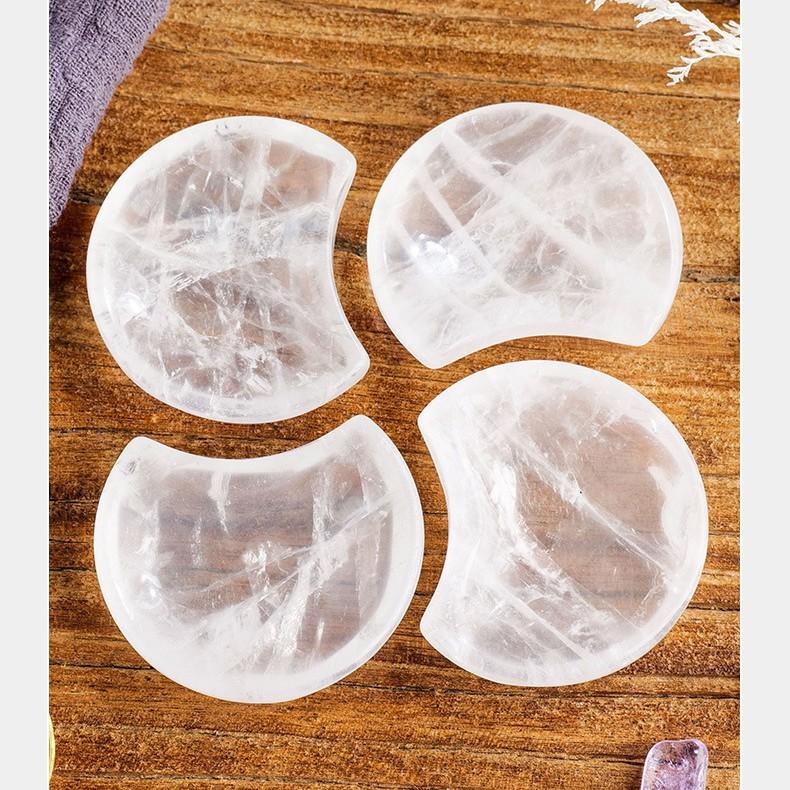 Natural powder crystal small bowl, crystal white yellow powder crystal bowl, living room, home, office desktop, handicraft decoration