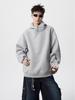 Men's Gray Deconstructed Oversized Hoodie - Heavyweight, Split Design, Casual Autumn Sportswear
