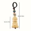 Vintage Hand-Carved Buddha Pendant, 1pc Religious Oval-Shaped Wooden Amulet with Blessing Motif – Ideal Christmas Gift, Hanging Ornament Decoration