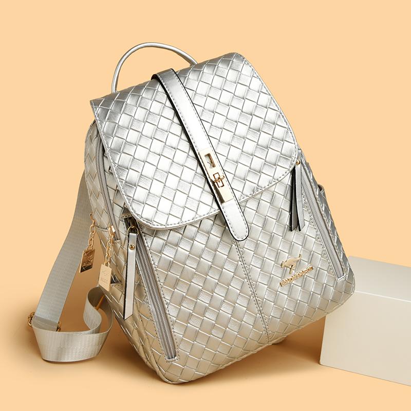 Vintage leather backpacks for women large capacity shopping backpack