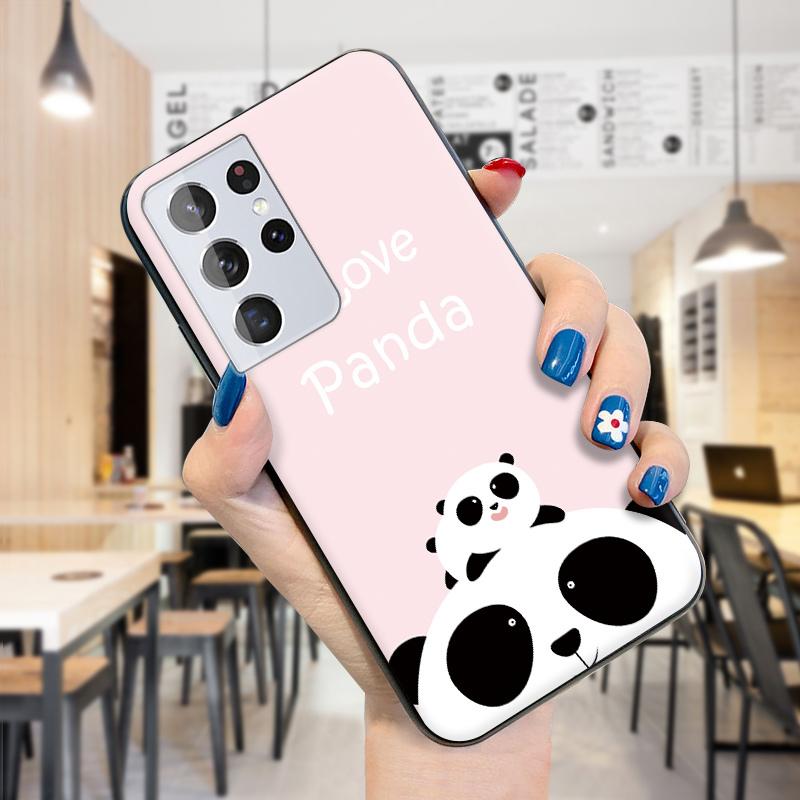 Carcasă drăguță cu urs panda Carcasă minunată pentru telefon din silicon moale TPU, rezistentă la șocuri