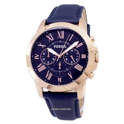 Grant Chronograph Blue Leather Strap FS4835 Men's Watch