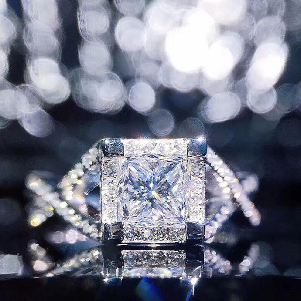 

Новые необычные обручальные кольца с крестом и квадратным цирконием для женщин, сдержанные великолепные аксессуары для помолвки, подарок на годовщину, эффектные ювелирные изделия