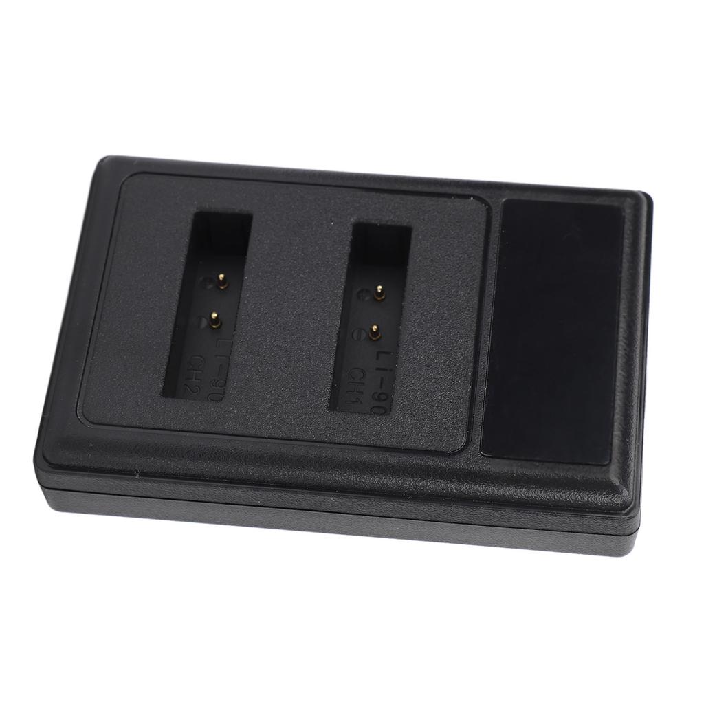 LI 90B Ładowarka do baterii aparatu LCD 5V 2A Podwójna ładowarka USB Obsługa wyświetlania poziomu baterii