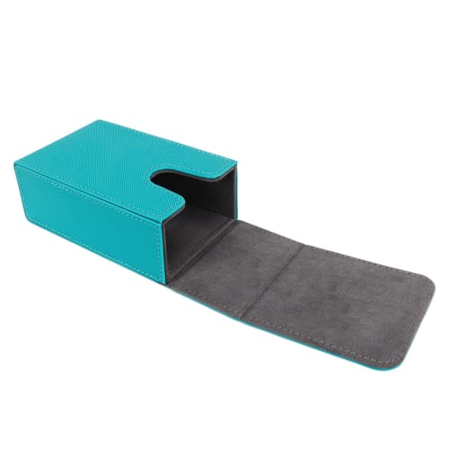 Portable Tarot Card Storage Case, Tarot Storage Box, PU Leather Tarot Card Holder for Card Protection and Travel (Blue Green)