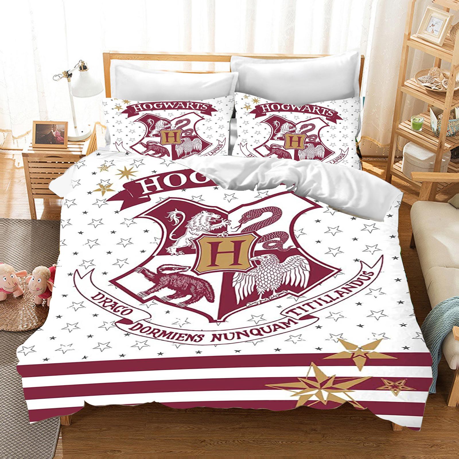

Гаррі Поттер Поліестеровий Набір Постільної Білизни Підковдра Розмір Queen Бавовна Милий Принт Мультяшна Наволочка Підходить Для Дітей 140x210cm