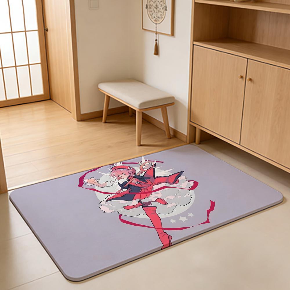 ANIME C-Cardcaptor Sakura Floor Mat Absorbent Floor Mat Non-Slip Entrance Rug for Bathrooms Restrooms and Toilets
