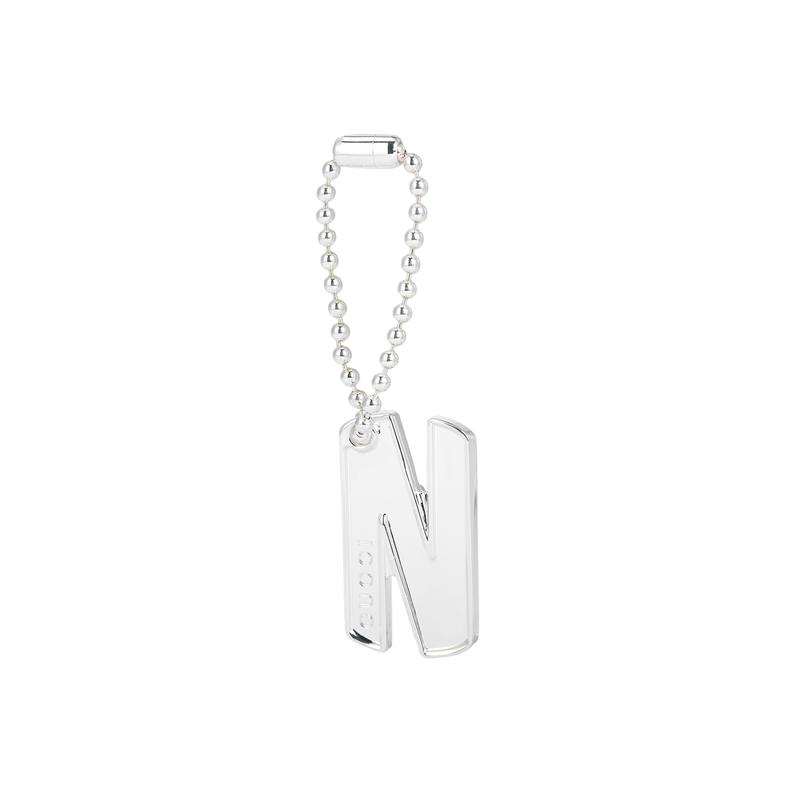 Gucci N-shaped logo engraving, 925 silver pendant, same style for men and women, silver серебряный