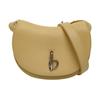 [Pre-Owned] Rocking Horse Logo Embossed Flap Closure Calfskin Saddle Bag - Excellent #LEROJ3