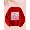 On May 16, 2025, a Trendy Casual Round-Neck Sweatshirt for Girls Featuring Stylish Sports Prints for The Autumn And Winter Seasons