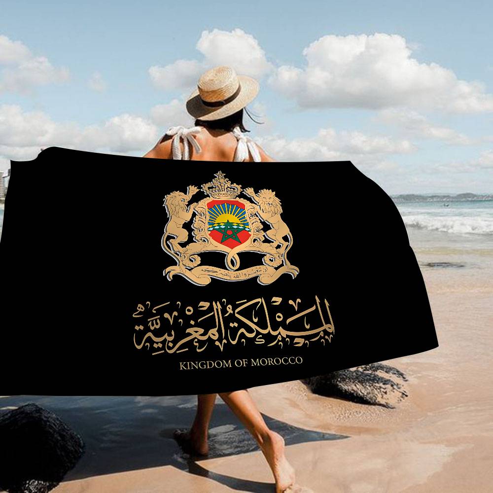 

Morocco Map Flag Anime Beach Swimming Towel Soft Absorbent Washcloth Children s Gifts For Kids Travel Camping Gym W40*H60(CM)