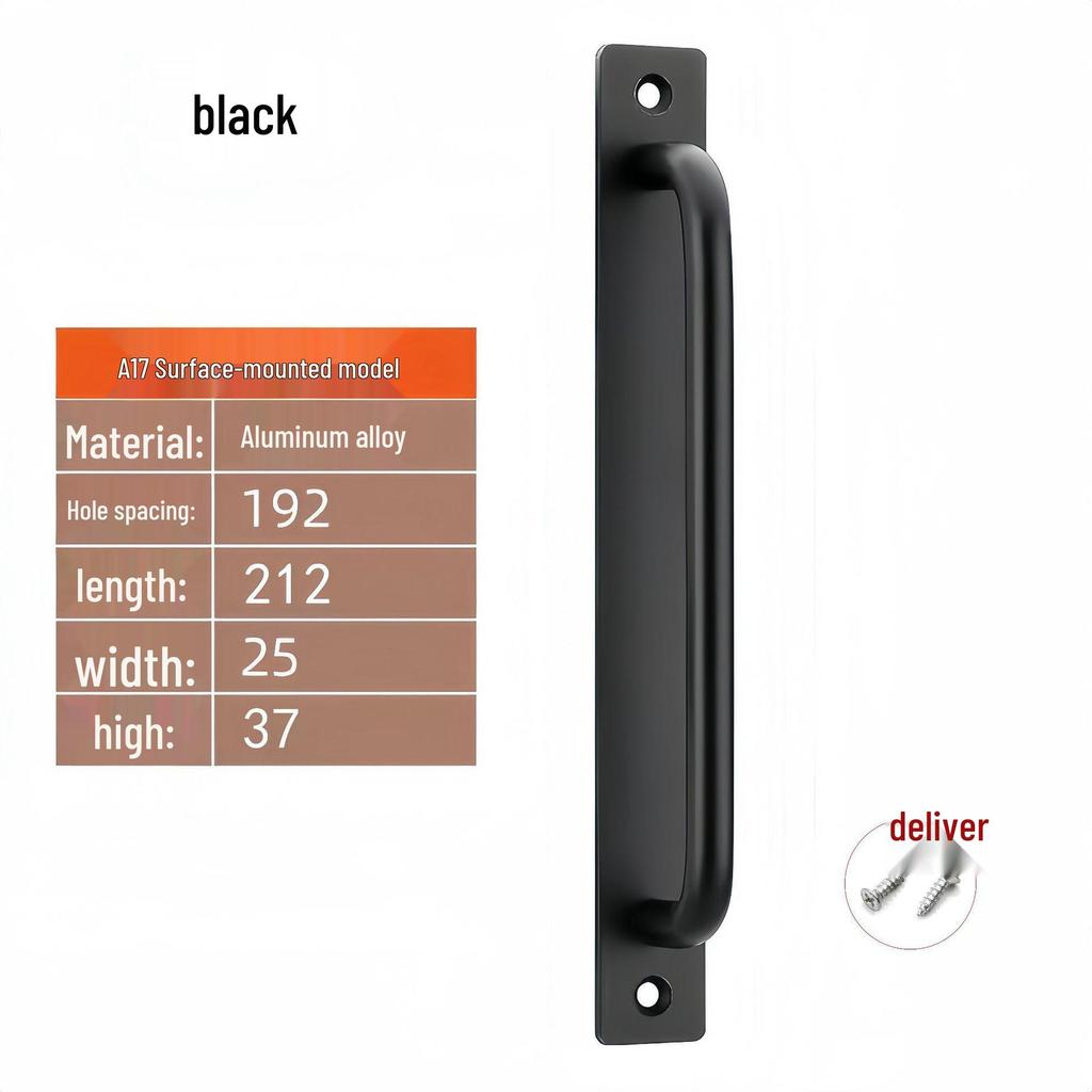 Surface-Mounted No-Drill Handle for Doors, Windows, and Cabinets