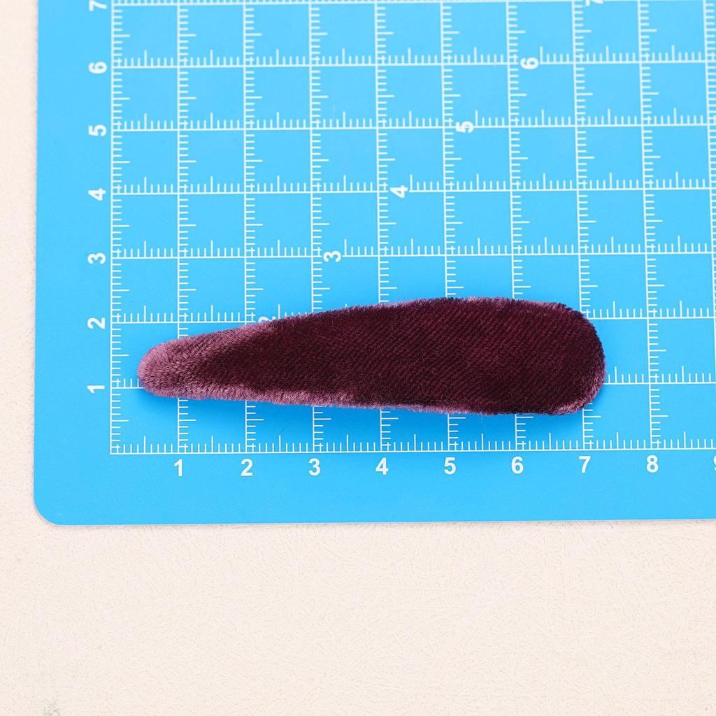 High-End Red Velvet Water-Drop Bangs Hair Clip for Girls - Korean Autumn/Winter Collection