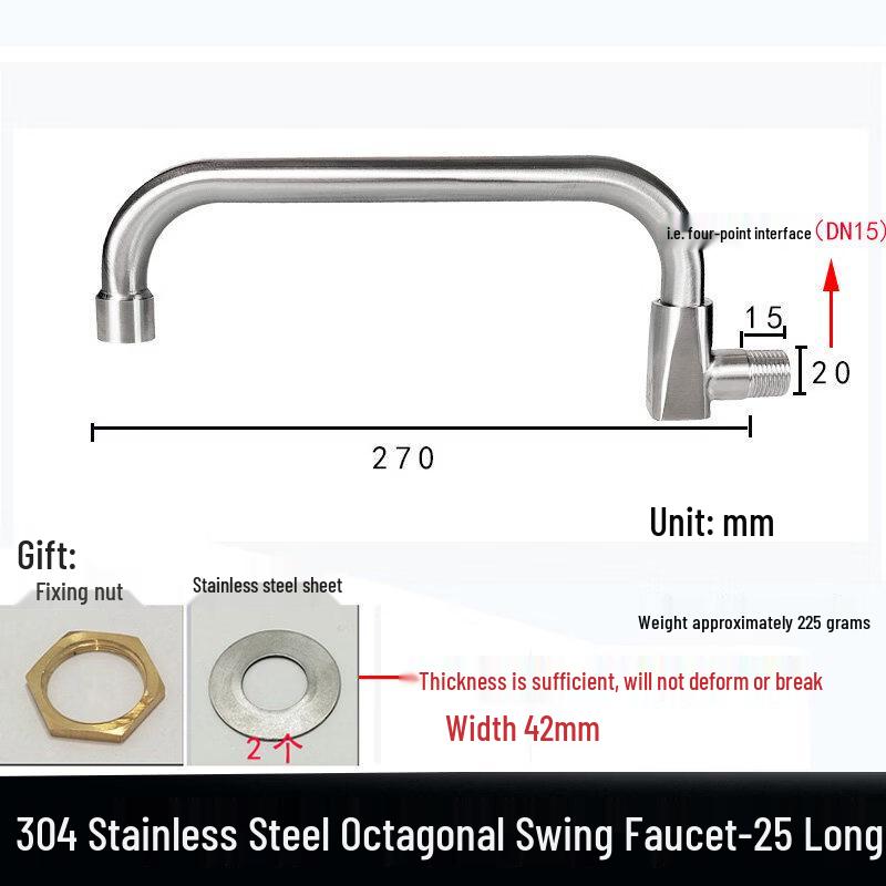 304 Stainless Steel Kitchen Stove Faucet