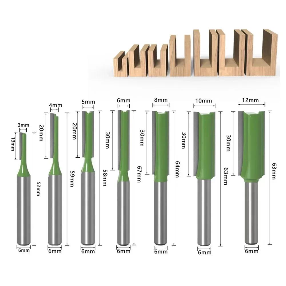 6MM Shank Milling Cutter Wood Carving Single Double Flute Straight Router Bit High Hook Shear Angles Allow Industrial Quality