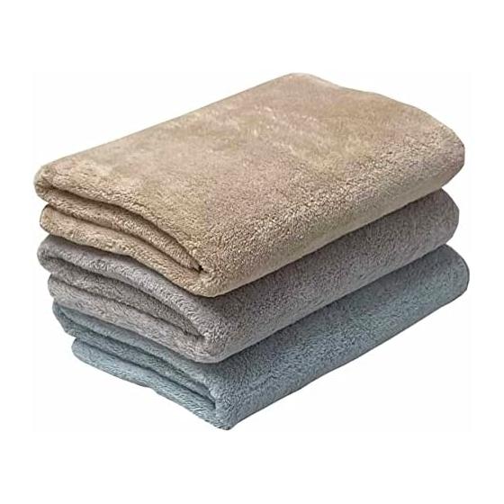 [Microfiber bath towel set of 3] 3-color set, plenty of volume, fluffy, highly absorbent, 60x120cm (3-color set)