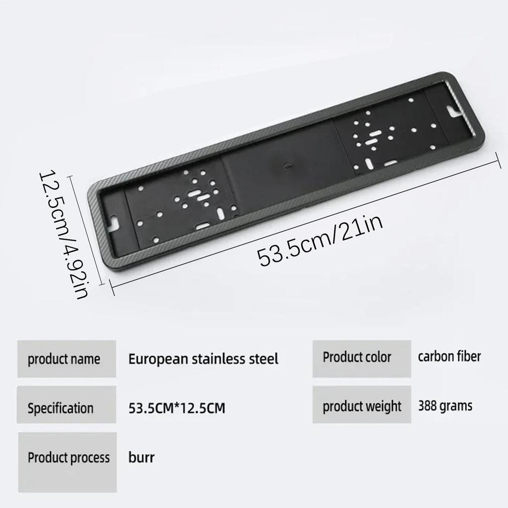 1PCS Sopen Size Black European Standard License Plate Frame Auto Accessories Waterproof Holder With Mounting License Plate