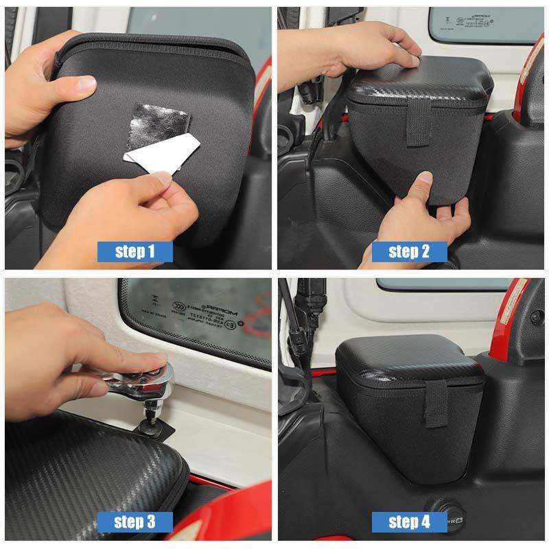 Trunk Side Storage Box Organizer Container For Jeep Wrangler JL 2024 Up Stowing Tidying Accessories