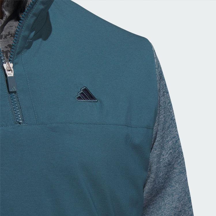 Adidas Go-To Quarter-Zip Jacket Retro Sports Stand Collar Color Block Logo Golf Half-Zip Jacket Men Jacket Arctic-Blue IB2005
