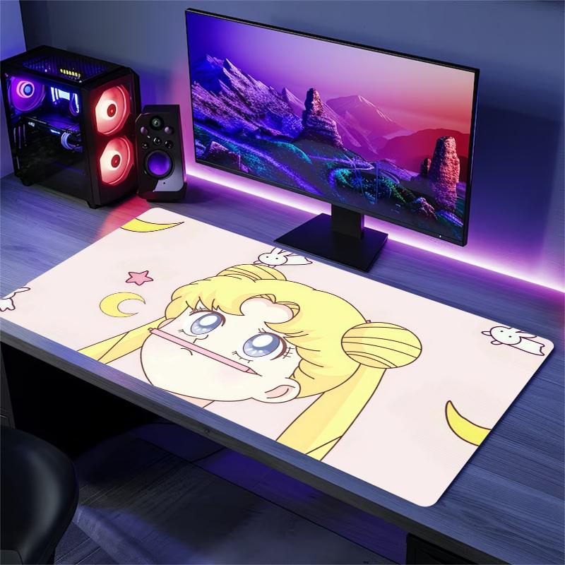 Cuscino con Stampa Sailor Moon Antiscivolo Tappetino Grande Mousepad per Laptop/Tablet XXL Tappetino per Mini PC con Bordo Bloccato
