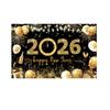Black Gold 2026 New Year Backdrops Colorful Balloon Photo Background Party Background  Photo Studio
