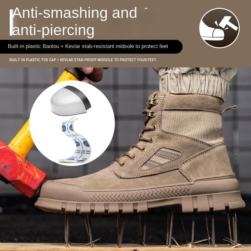 Arbeitsversicherungsschuhe für Herren, hohe Stiefel, verschleißfest, bruchfest und hitzebeständig