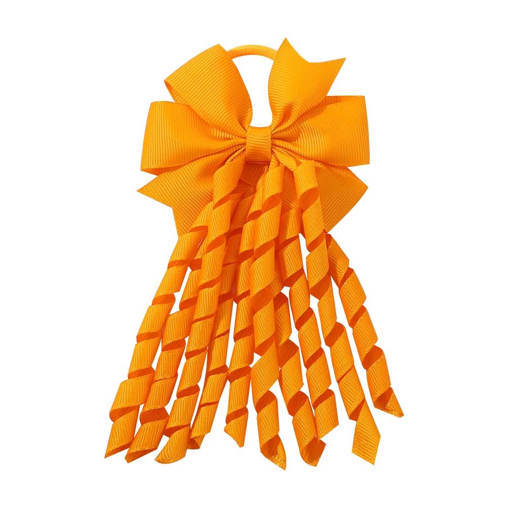 1pcs Baby Girls Hair Ties Grosgrain Ribbon Curly Korker Hair Bows Elastic Rubber Bands Ponytail Holders for Kids Children Gift