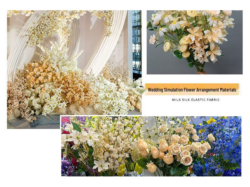 Champagne Silk Flower Wedding Decor - Artificial Ceiling & Aisle Floristry Elements