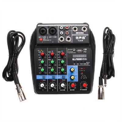 Mezclador de Audio Portátil de 4 Canales A4 Consola de Mezcla de Sonido bluetooth Grabar Alimentación Phantom de 48V Efectos Mezclador con USB Nuevo