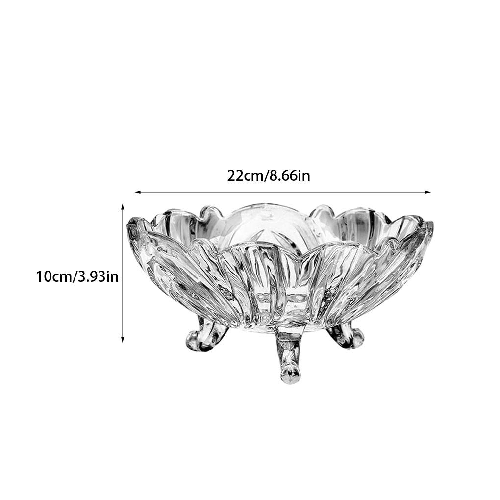 Crystal Glass Fruit Bowl Versatile Addition To Dining Table Modern Living Room Glass Fruit Bowl