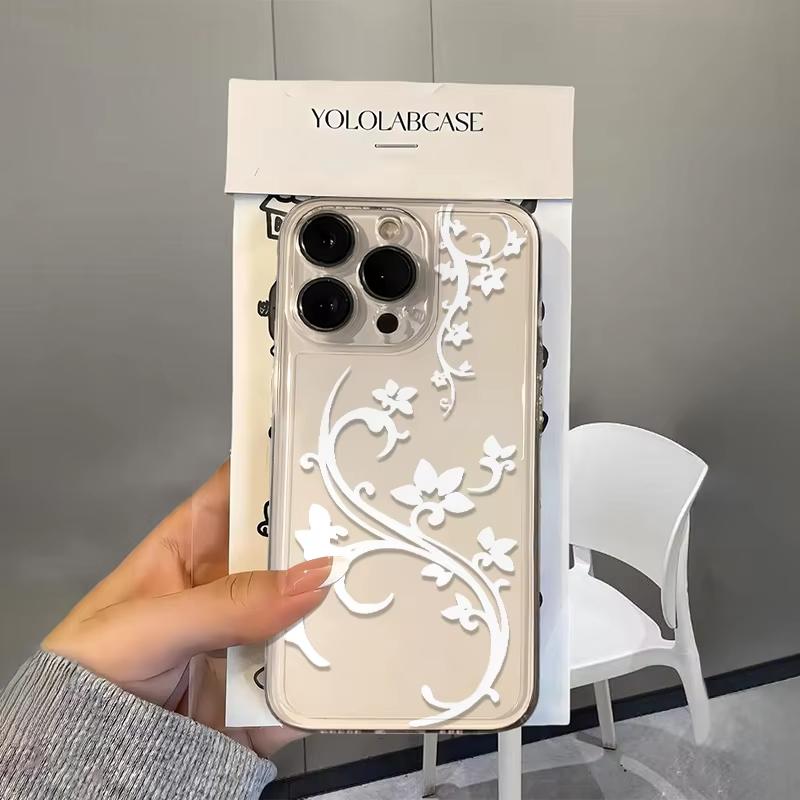 

Hand-painted Butterfly Flower Clear Phone Case for iPhone 17 Pro Max 16 15 Pro 14 13 12 11 XR 17Air 16 Plus Silicone Cover iPhone XS
