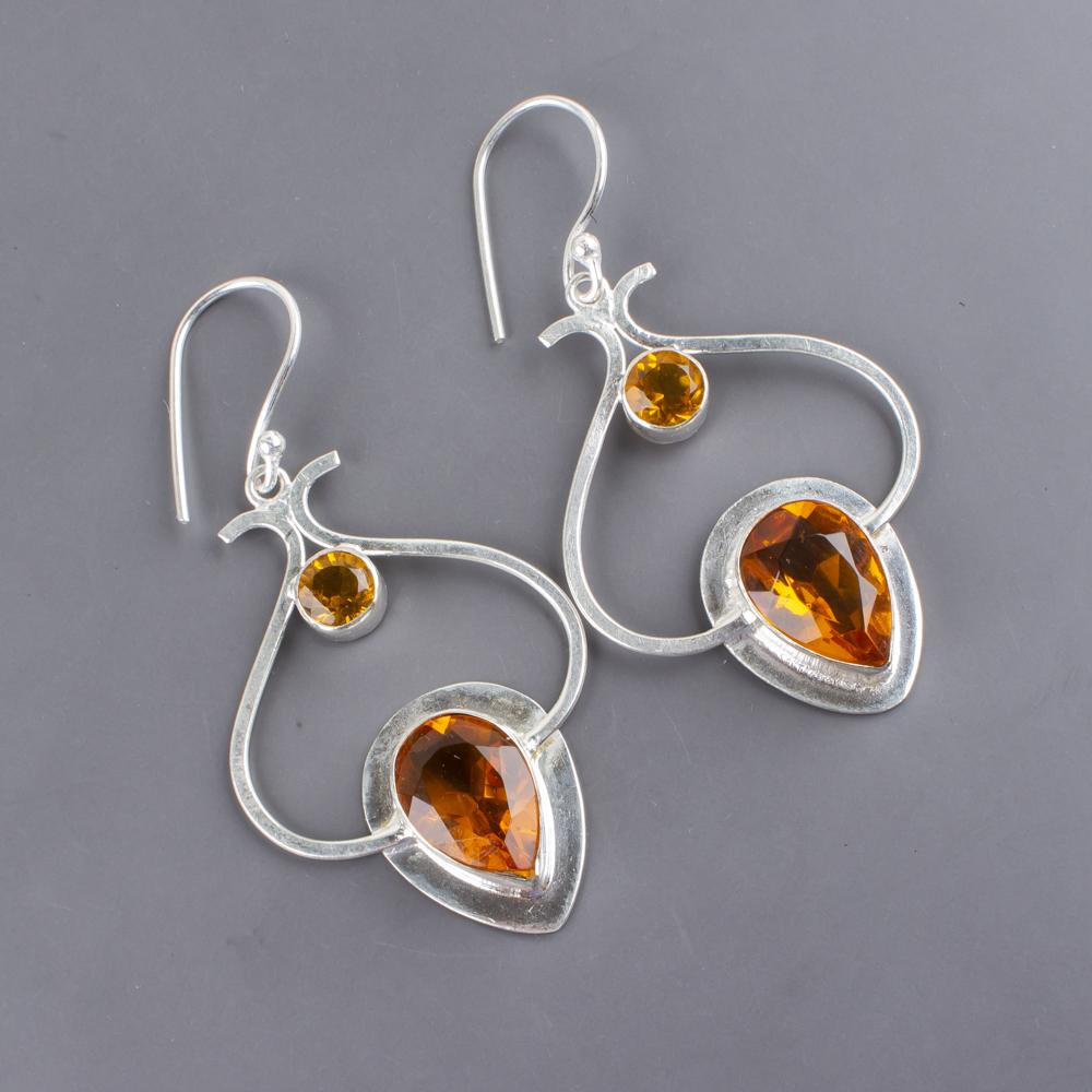 AAA+ Citrine Gemstone Jewelry, 925 Sterling Silver Earrings, Handmade Earrings Jewelry, Attractive Citrine Earrings For Women