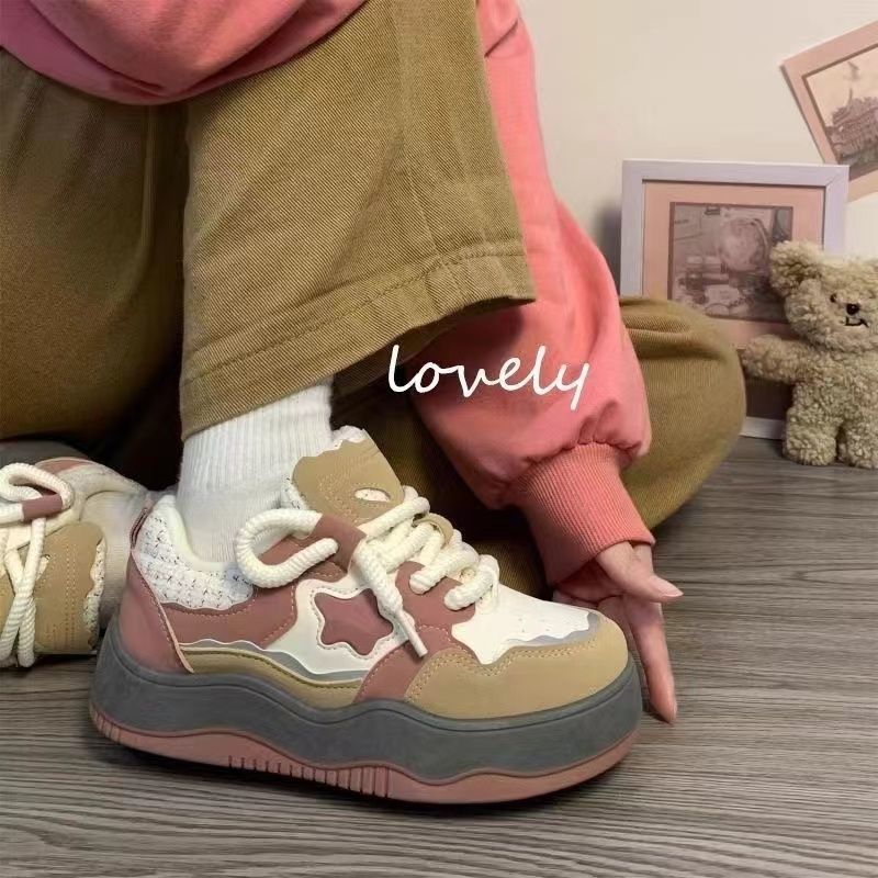 Platform White Shoes Women's Autumn New Niche Casual Board Shoes Original Design Student Versatile Star Women's Shoes