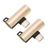 2Pcs USB C to 3.5mm o Adapter 2 in 1 Type C 3.5mm Listening Music While Charging Durable ABS