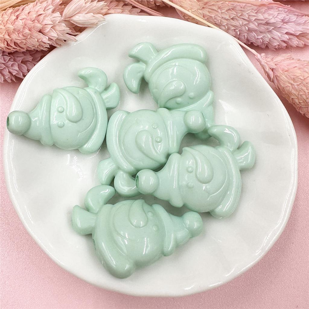 Hanmade Snowman 5pcs Christmas Jewelry Acrylic Beaded Materials Beads Accessories For Bracelet Earring Making DIY Jewelry Accessories Solid Color