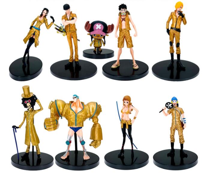 Anime DXF One Piece Film Gold Grandline Men 9pcs/set 15th Anniversary Characters Luffy Figure Collection Toys