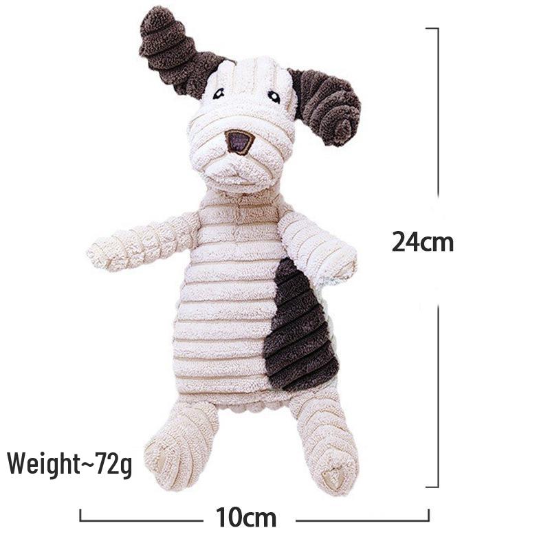 Corduroy Plush Dog Toy: Sounding, Teething, Teeth Cleaning, Boredom Relief with Monkey & Fox Designs.